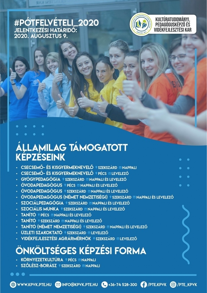 Még lehet pótfelvételizni a KPVK-ra Még lehet pótfelvételizni a KPVK-ra